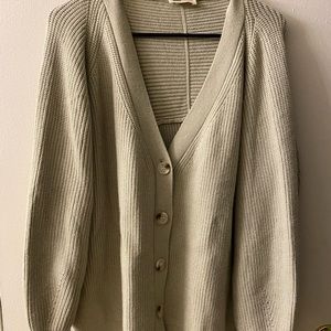 Oversized button down green cardigan sz med